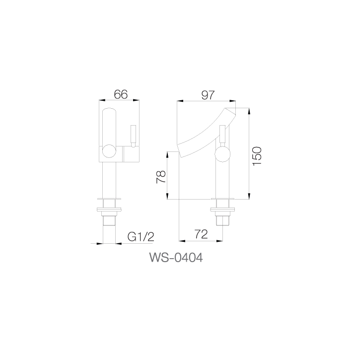 Vòi chậu lạnh - WS-0404 - INOX SUS 304