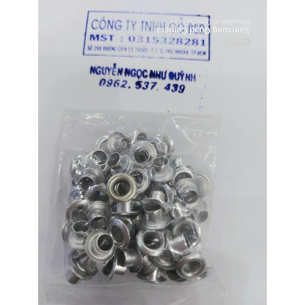 Khoen ore 5mm Khuy mắt cáo bấm giày bata, bấm túi giấy, bấm bao bì Bằng NHÔM Túi 100 cái Không long đền