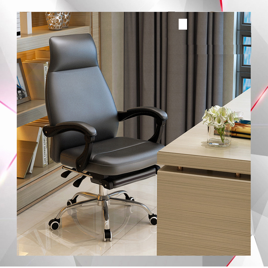 Ghế Văn Phòng Dành Cho Sếp PVC Cao Cấp, Lưng Cao, Có Tựa đầu và Gác Chân, Ngã Lưng Thư Giãn AZP-516 - Hàng Nhập Khẩu 100%