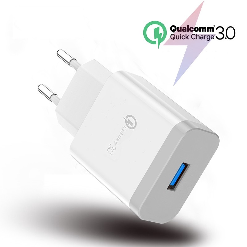 Củ Sạc Nhanh 18w Cổng USB 3.0 Tích Hợp Chip Thông Minh Tương Thích Với Mọi Thiết Bị - Qualcomm Quick Charge