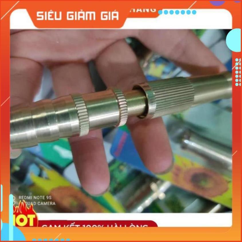 Đầu vòi xịt tăng áp mini Đầu vòi tăng áp đa năng bằng đồng tưới cây rửa xe cực mạnh 206587 tặng đai