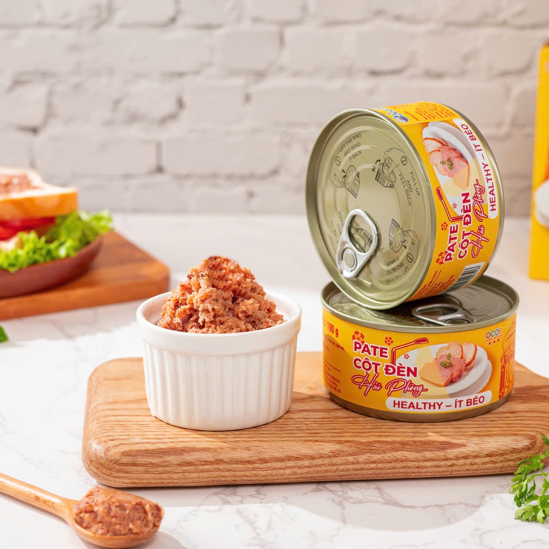 Xách Hộp Quà 3 Lon - Pate Cột Đèn Healthy Sovifood - Ít Béo, Ăn Kiêng Tiện Lợi – 570G