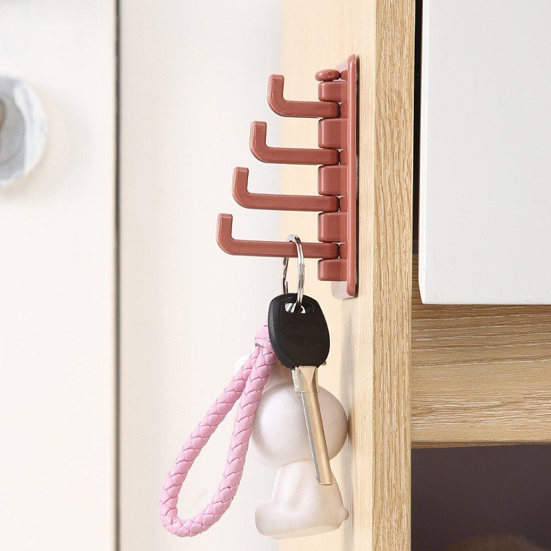 Móc treo đồ dán tường 4 nhánh đa năng Xoay 180 độ tiện dụng, chịu lực tốt dáng rễ cây