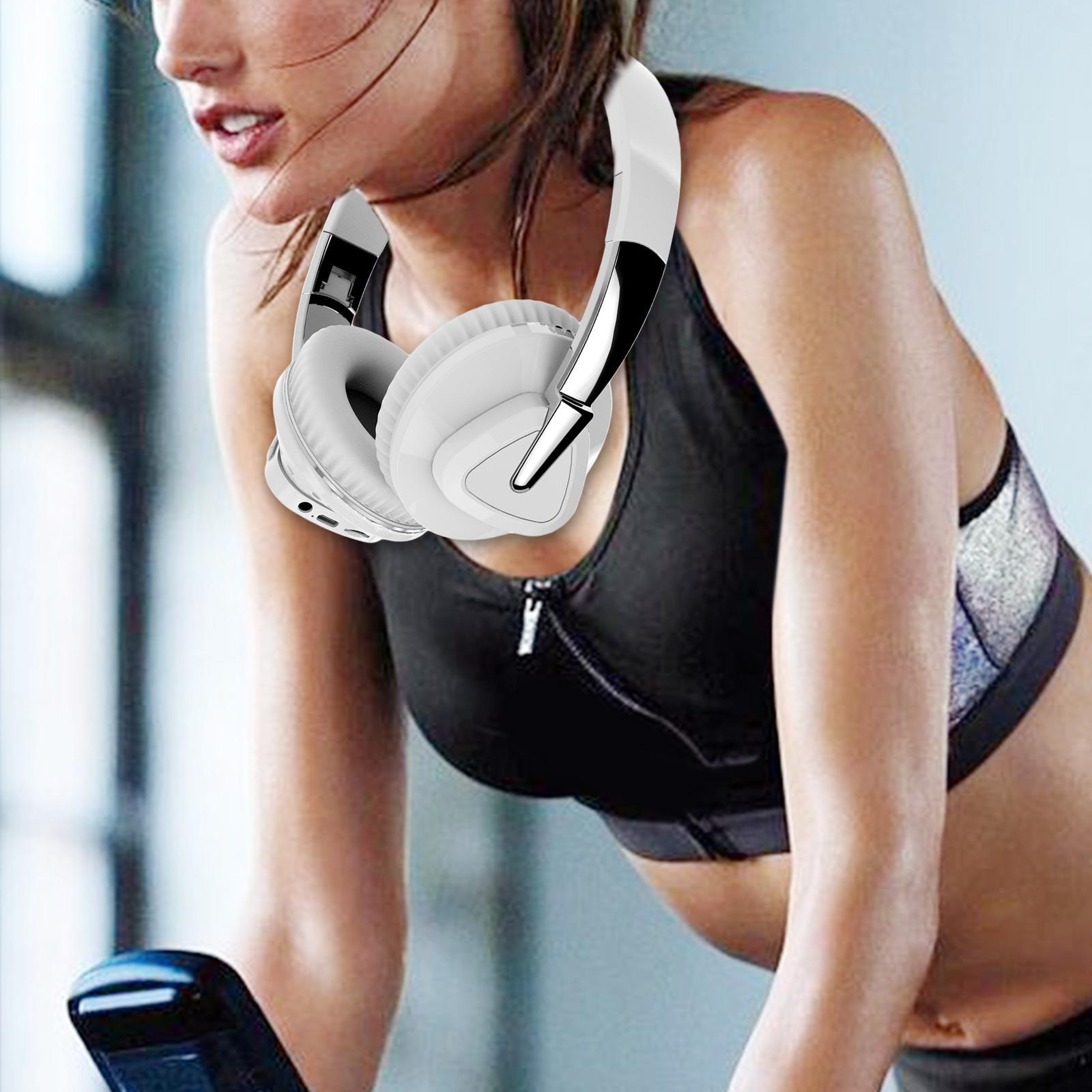 Bluetooth Over Ear Headphones Protein Earmuffs Portable Built in Mic Wireless/Wired Headset for Tablets TV PC Desktop Computer Cellphone
