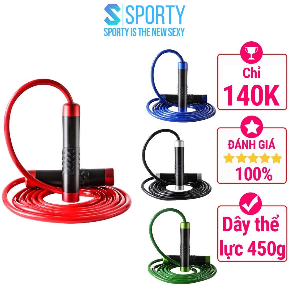 Dây nhảy thể lực SPORTY 450g loại to nặng chống rối, hỗ trợ tập thể dục, giảm cân, Boxing, Muay Thái