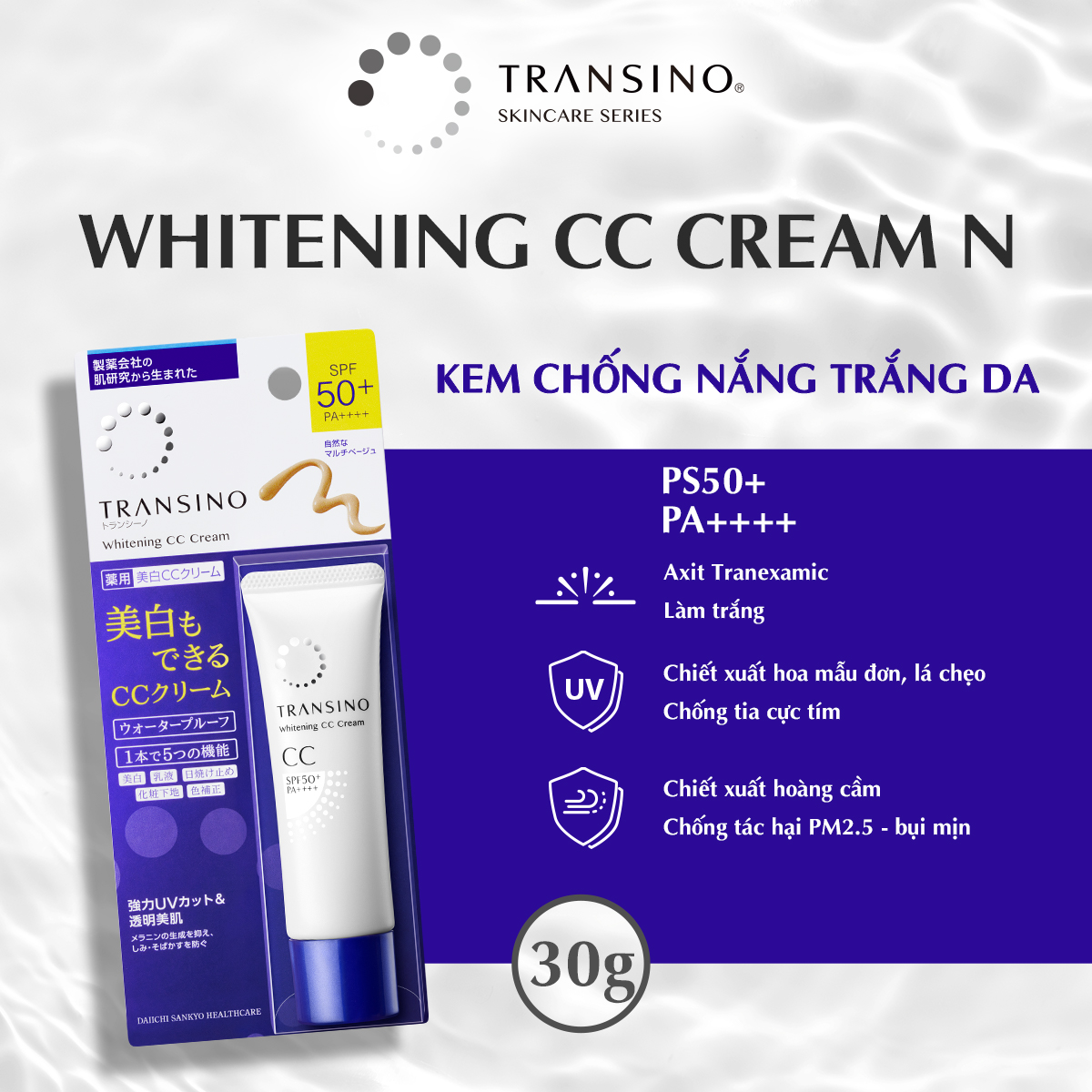 Kem CC Trang Điểm Trắng Sáng Da TRANSINO