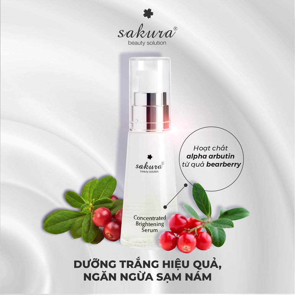 Serum dưỡng da trắng sáng, ngăn ngừa sạm nám Sakura Concentrated Brightening Serum 30ml