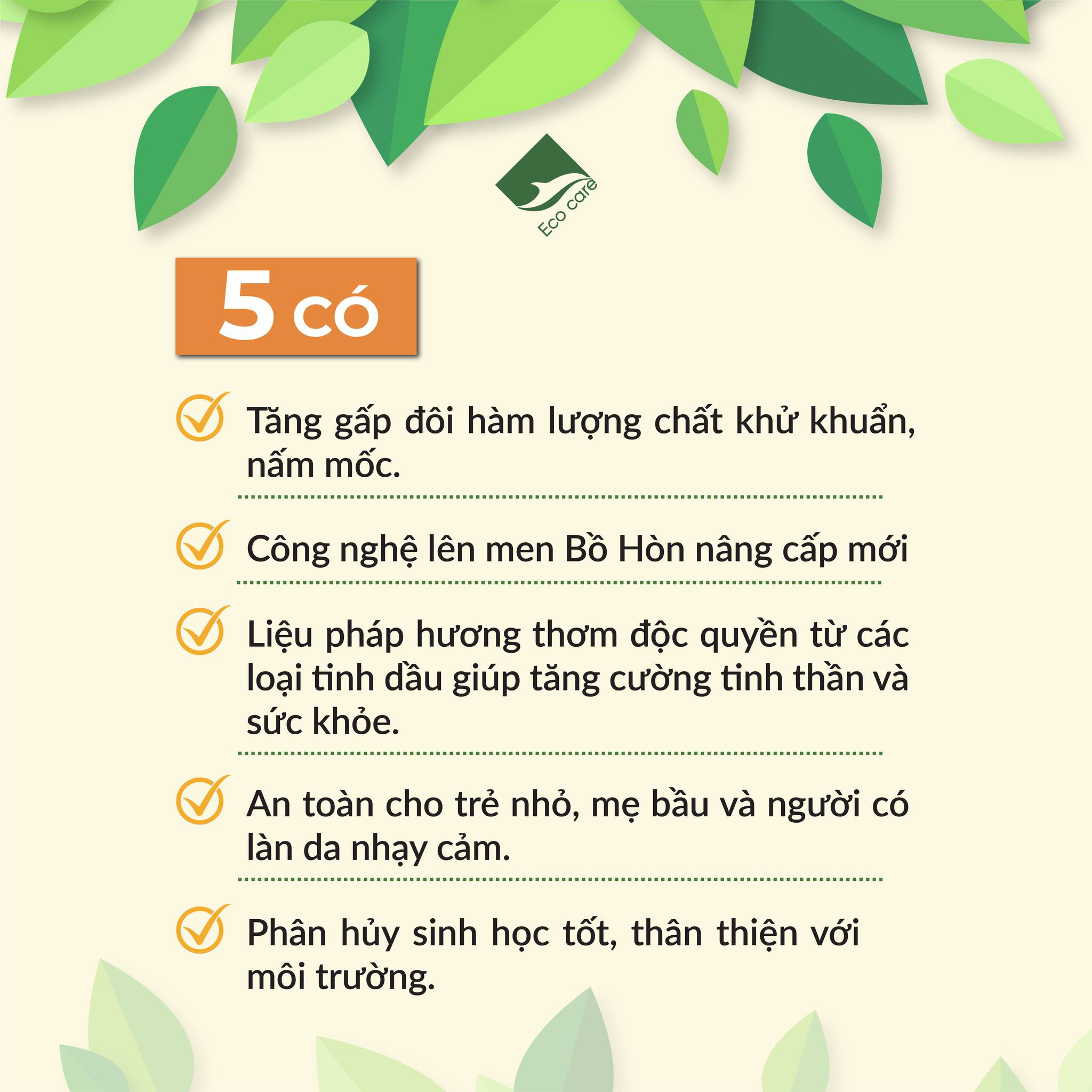 [Premium] Nước giặt xả hữu cơ cao cấp Bồ Hòn tinh dầu Hoa nhài ECOCARE - An toàn cho bé - Bền màu, giữ dáng, làm mềm vải