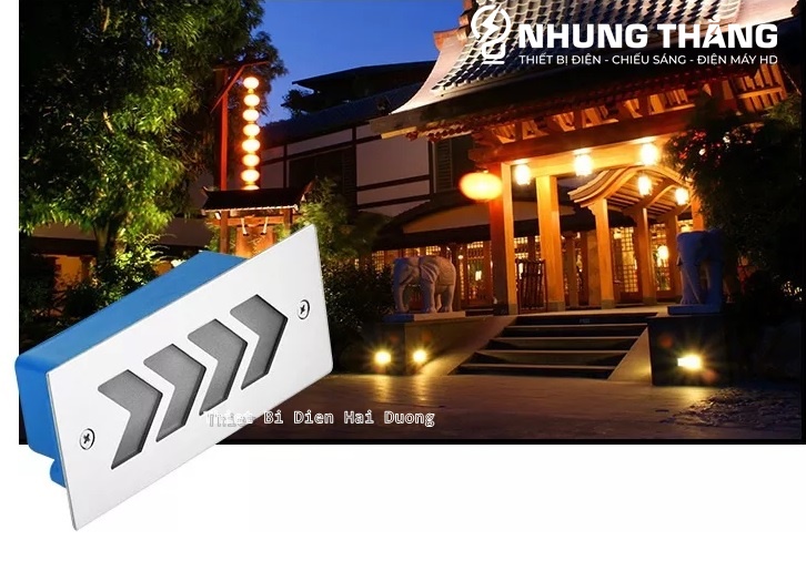 Đèn Âm Tường,Chân Cầu Thang DA-05 LED Hình Mũi Tên - Chống Nước IP65 - Mặt Nhôm Cao Cấp - Có Video