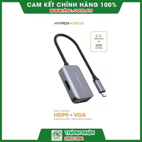 Cổng chuyển HyperDrive HDMI/VGA 4K 2 in 1 HD-C2HV-Hàng chính hãng.