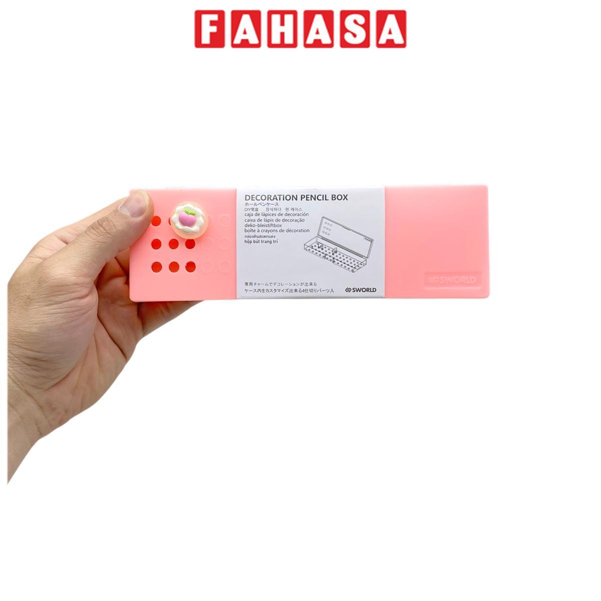 Hộp Đựng Bút Trang Trí - Kèm Charm Tone Pastel - Sworld IP4441-PK - Pink