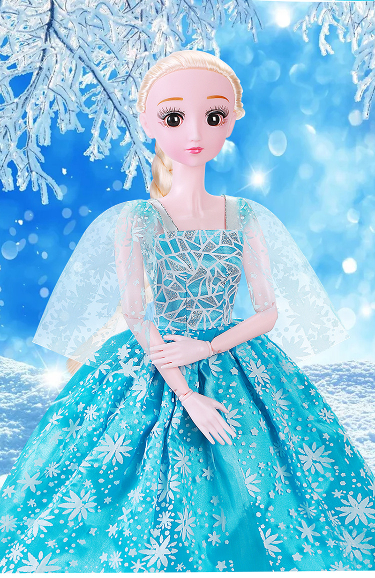 Đồ Chơi Búp Bê Cho Bé Gái Có Khớp Loại To 60cm Barbie Váy Công Chúa Elsa