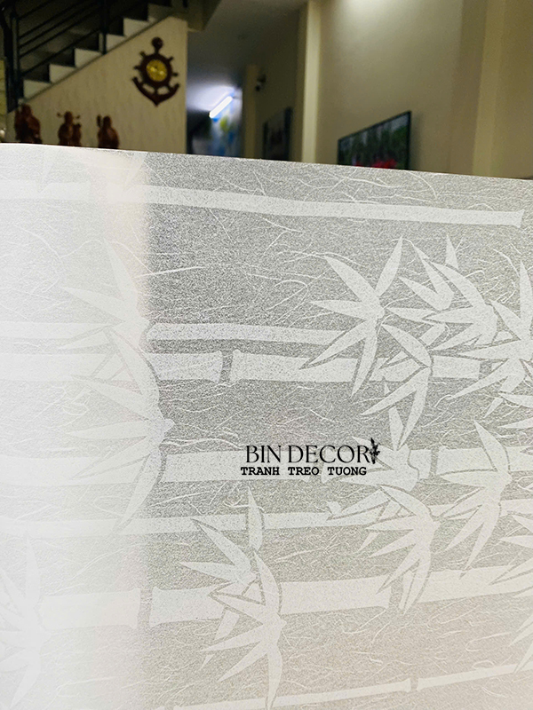 Decal dán kính trúc trắng mờ trang trí decor phòng khách văn phòng có sẵn keo