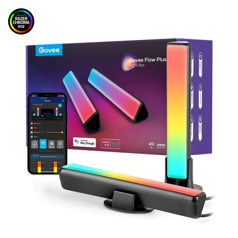 Đèn LED TV Govee RGBICWW WiFi + Bluetooth Flow Plus Light Bars H6056 | Đèn trang trí TV thông minh | Thiết kế sang trọng | Tính năng hiện đại