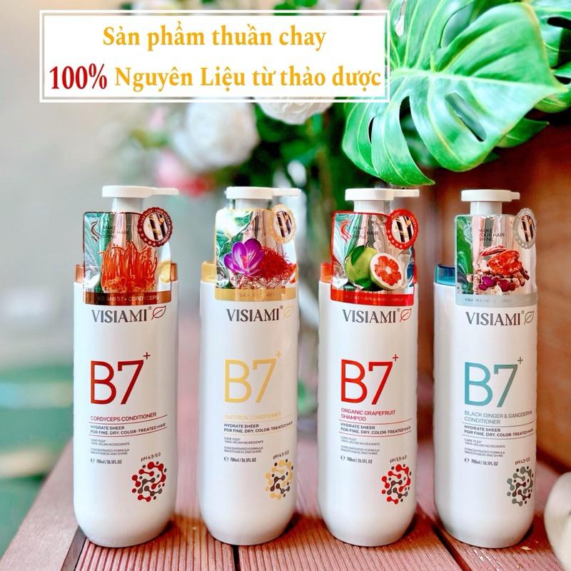 BỘ DẦU GỘI XẢ BIOTIN B7 VISIAMI PHỤC HỒI MỀM MƯỢT GIẢM GÃY RỤNG TÓC - XANH - GỪNG ĐEN
