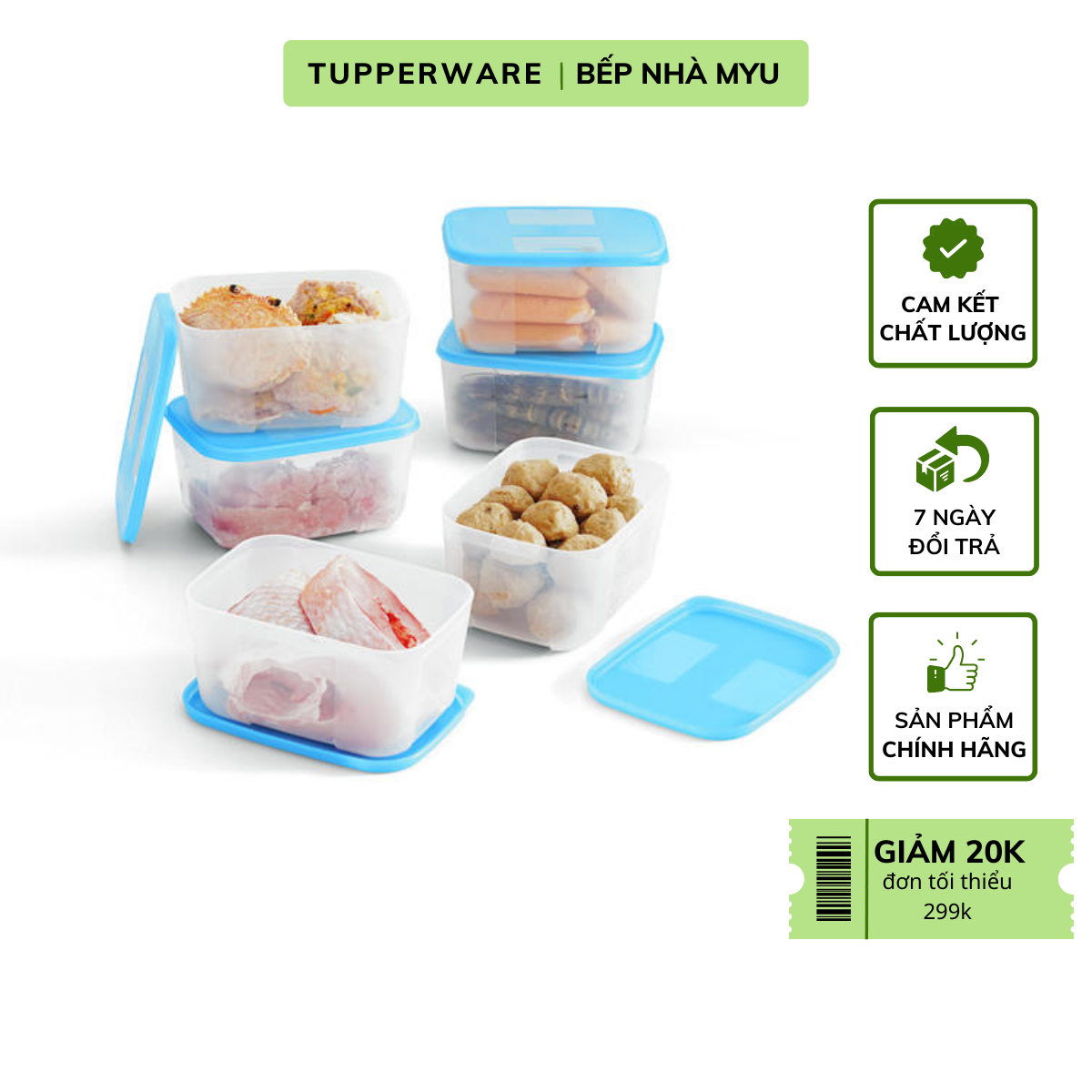Bộ Hộp Tupperware Trữ Đông Freezermate 650ml - Hàng Chính Hãng