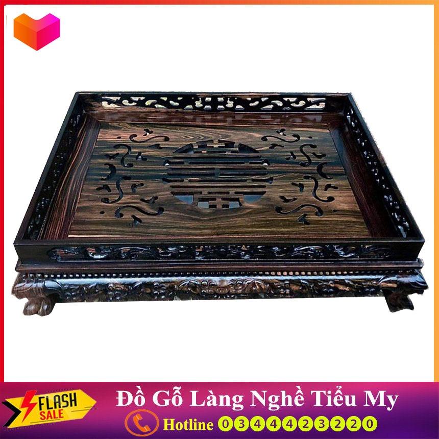 Khay Trà Chân Quỳ Gỗ Mun Cao Cấp, Dùng Trong Phòng Khách, Phòng Làm Việc