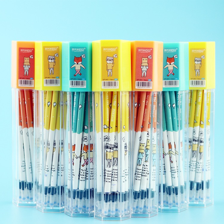 Hộp 12 ruột bút bi nước kiểu dáng Hàn Quốc dễ thương ( giao màu ngẫu nhiên)