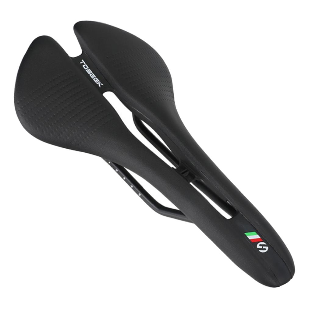 2xBicycle Seat Saddle Racing Road Cycling Hollow Shockproof Saddle Pad Black