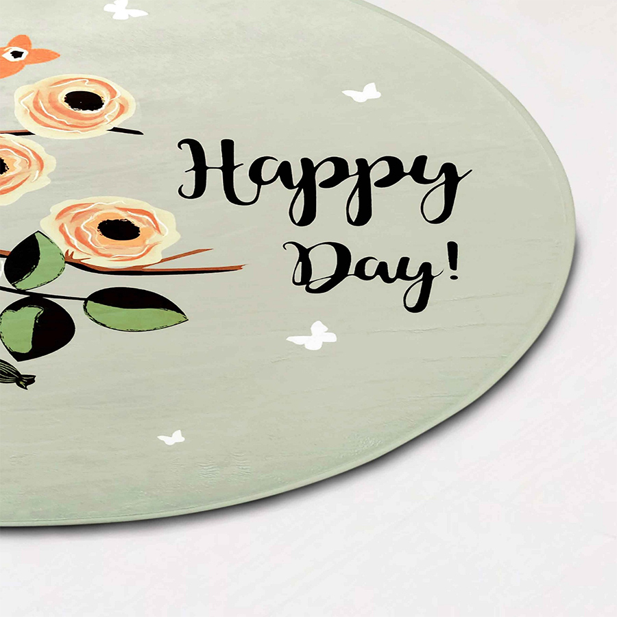 Thảm tròn DTP in hình Happy Day Carmi (100 x 100 cm)