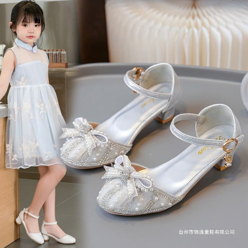 Giày công chúa cao gót cho bé gái đính đá lấp lánh size 26-37 hàng Quảng Châu cao cấp