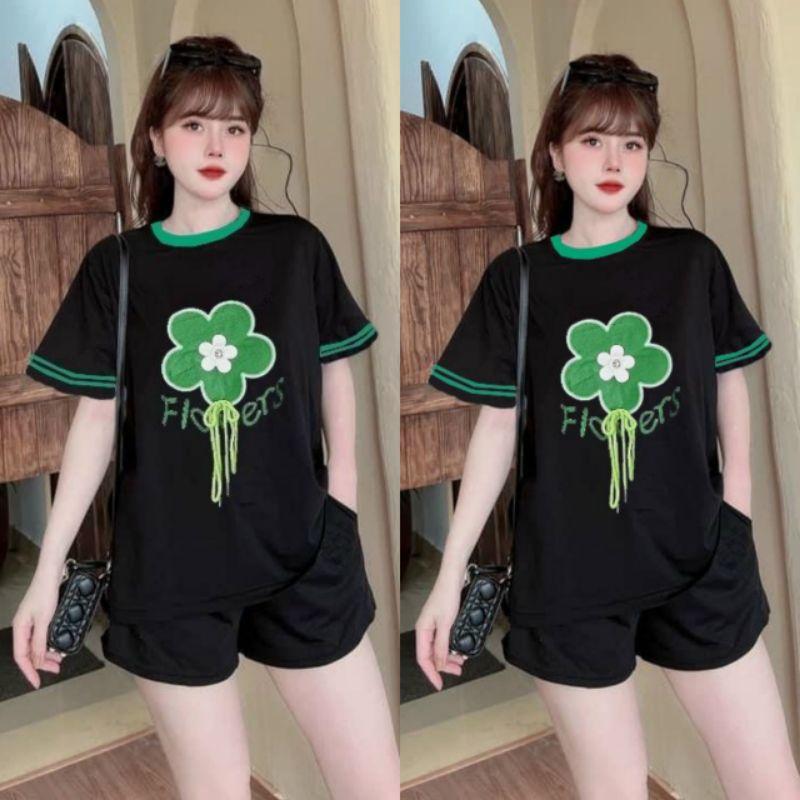 SET BỘ THỜI TRANG FOM RỘNG PHỐI HOA QC