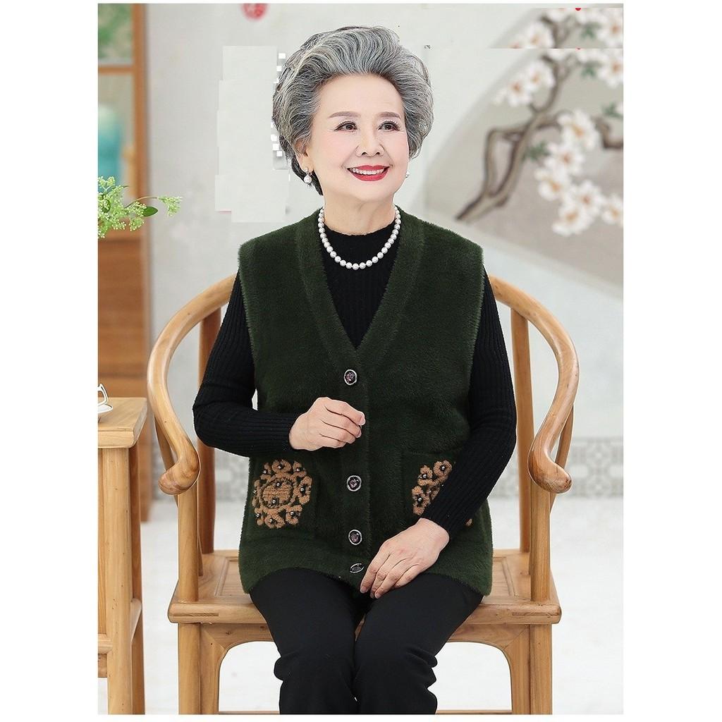 Áo gile len lông cừu cho mẹ cho bà