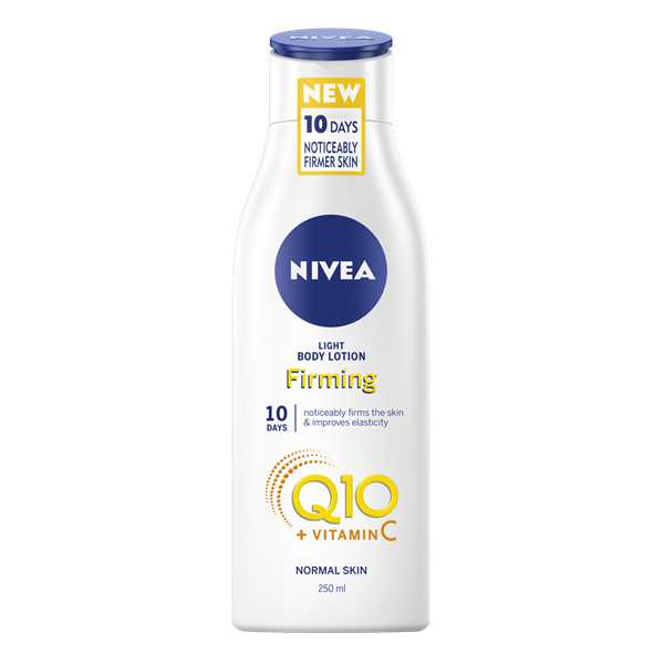 Dưỡng thể trắng da chống lão hoá Nivea Light Body Lotion Firming Q10 + Vitamin C - Da thường - 250ml