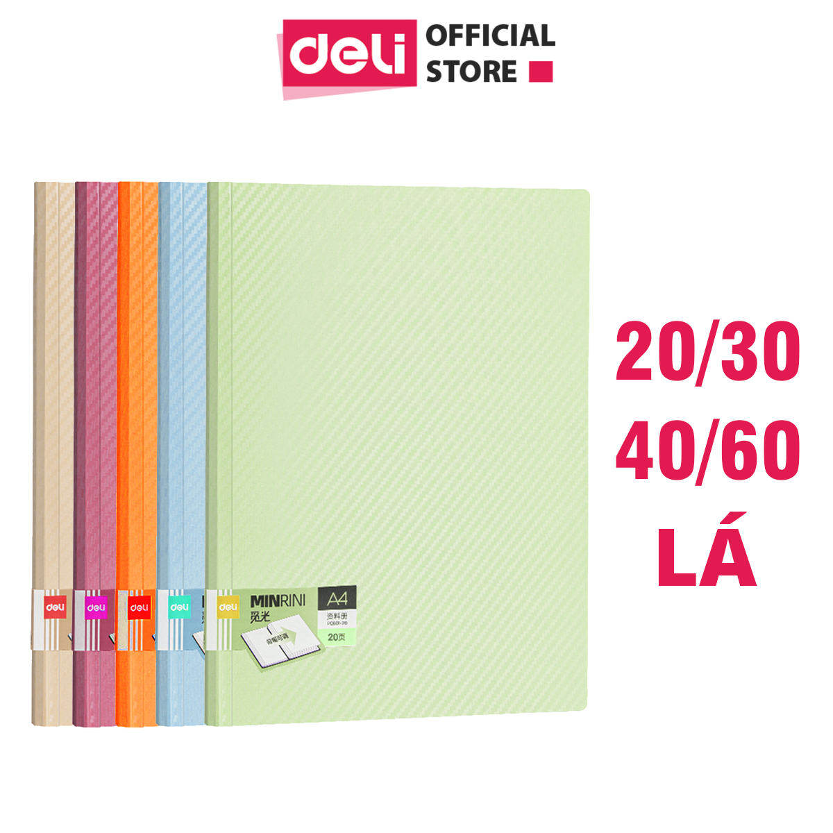 File Lá Đựng Tài Liệu A4 / Túi Tài Liệu Lá A4 20/30/40/60 Lá Deli - Lưu Trữ Tài Liệu Chứng Từ Hồ Sơ Phù Hợp Học Sinh Văn Phòng