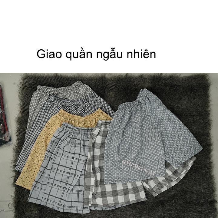 Quần đùi nam caro mặc nhà cotton may kỹ lưỡng ống rộng