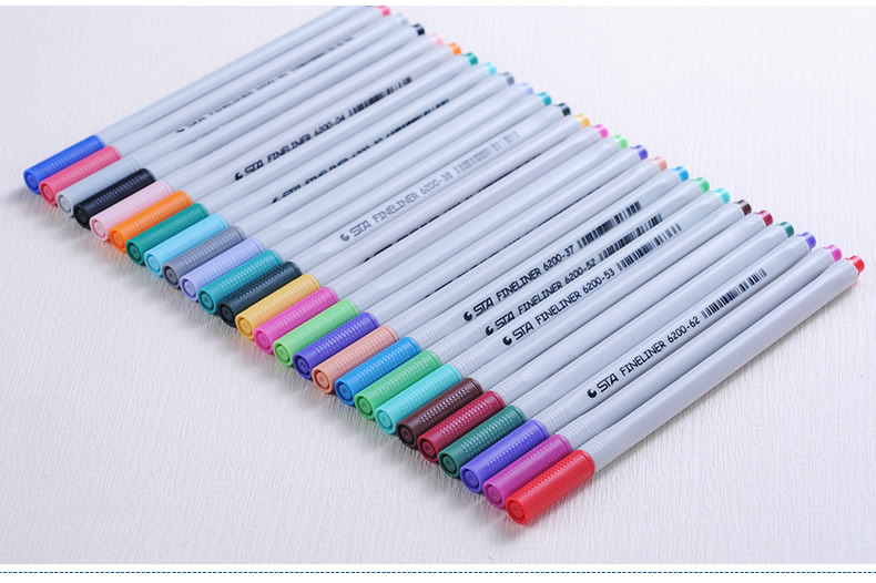 Bộ bút lông kim, bút line màu chuyên nghiệp STA Set 16/26 màu ( ngòi 0.4mm )