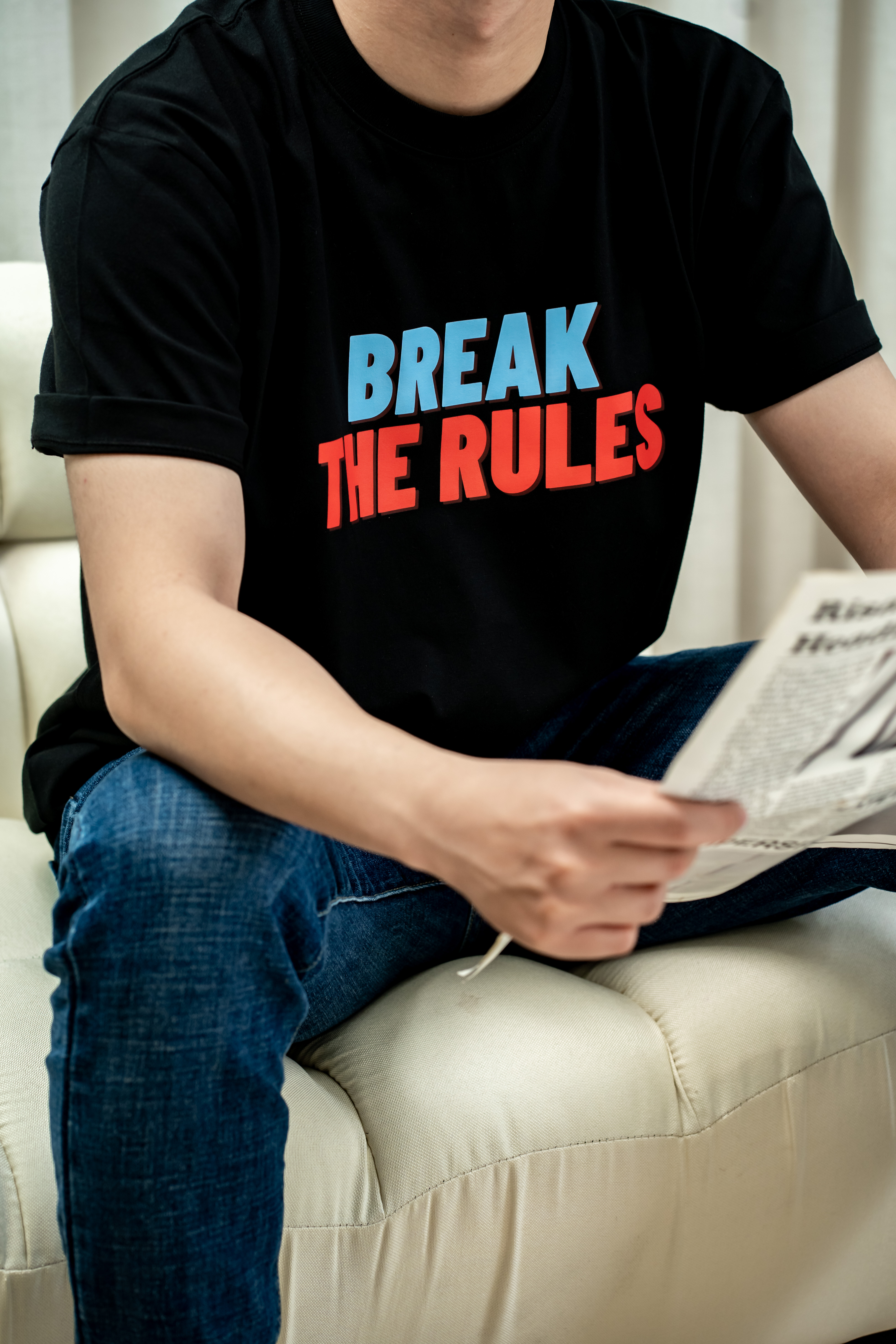 Áo thun Soul in chữ break the rules, Áo phông phong cách typography unisex nam nữ oversized tay ngắn form rộng