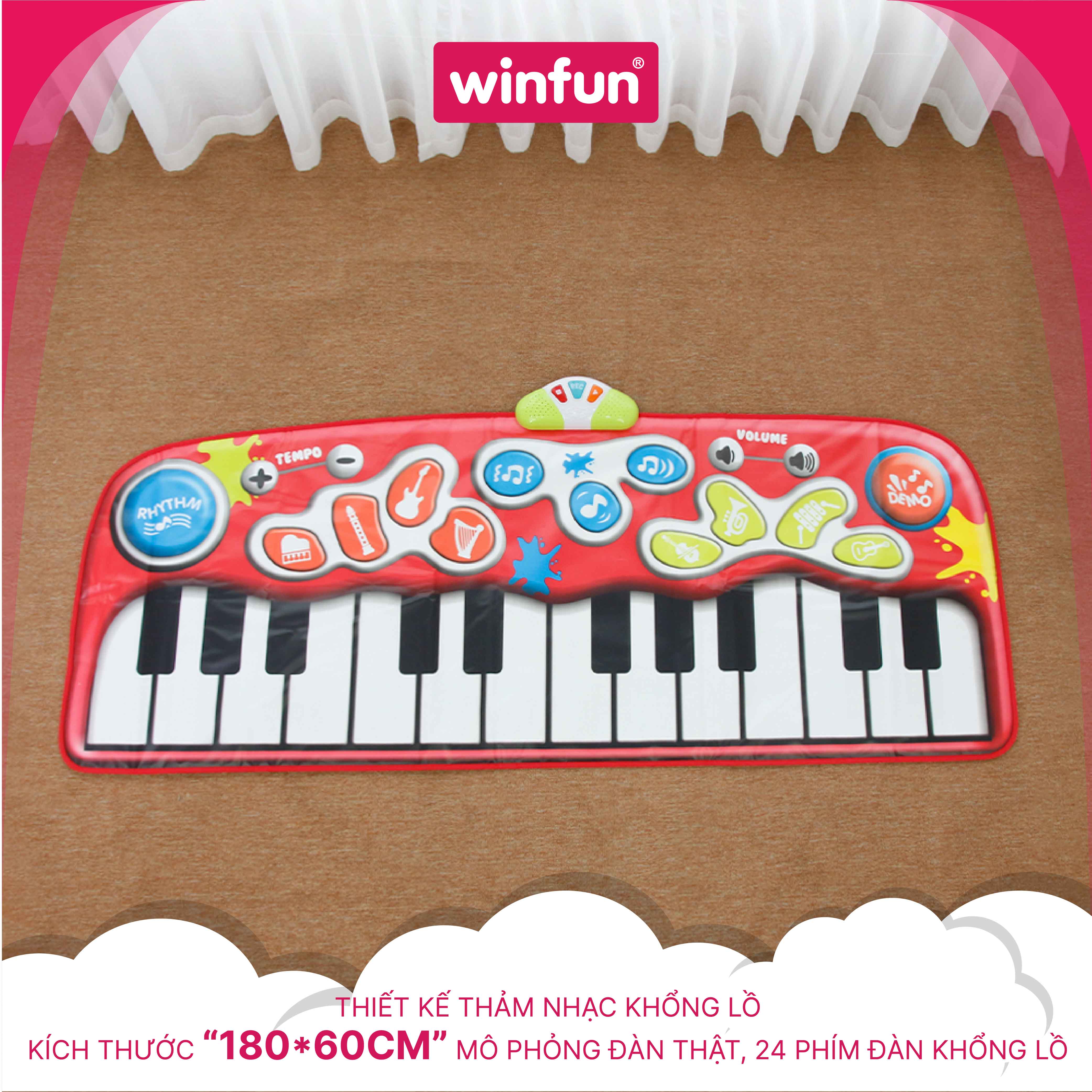 Thảm đàn Piano khổng lồ cho trẻ từ 2 tuổi trở lên - đồ chơi vận động nhảy cùng nhịp điệu - có ghi âm Winfun 2508