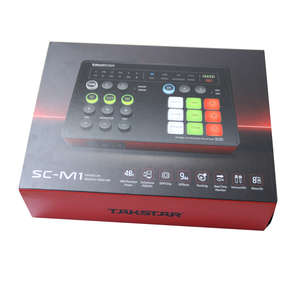 Soundcard Hát Karaoke Online, Auto Tune, 48V, Takstar SC-M1 - Hàng Chính Hãng