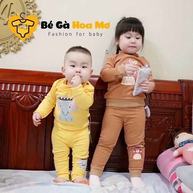 Bộ nỉ da cá dài tay xuất hàn cho bé trai/bé gái