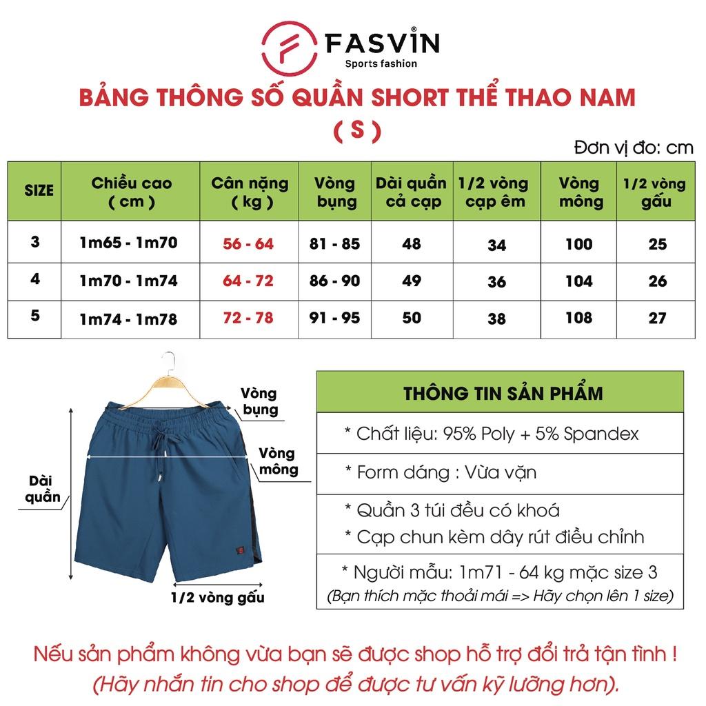 Quần đùi thể thao nam Fasvin S22514.HN vải gió chun mềm mại co giãn thoải mái