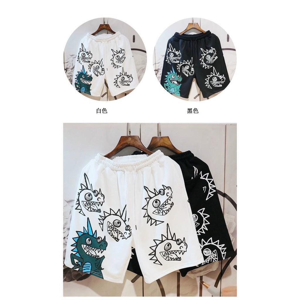 Quần short poly in hình khủng long co giãn 4 chiều mềm mịn