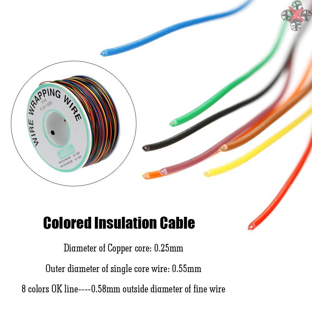 Cuộn Dây Quấn Cáp Cách Điện 8 Màu 250m 30-1000 30awg