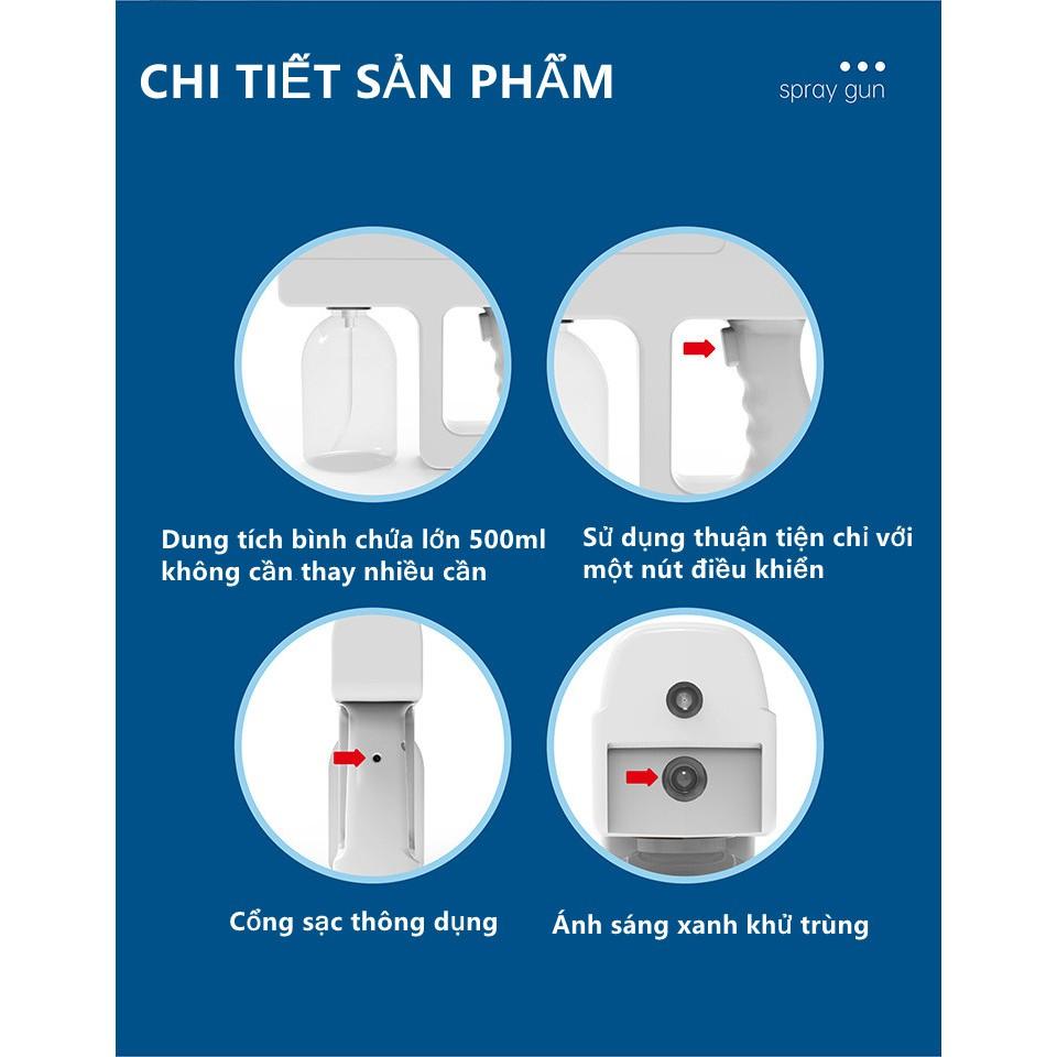 Máy phun khử trùng phun tia sáng xanh cầm tay, máy khử trùng có thể sạc lại không dây