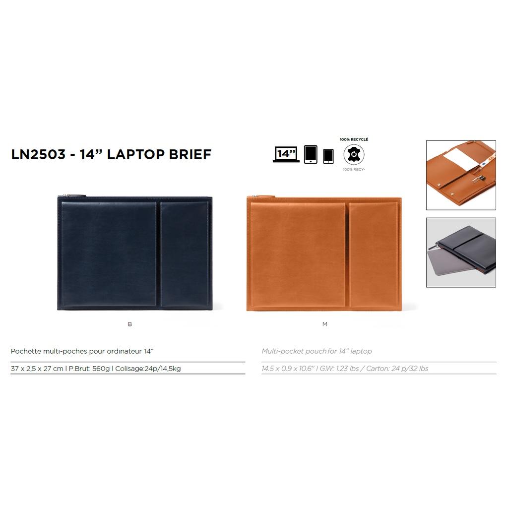 Bao da laptop LEXON size 14inch nhiều ngăn - FLAT LAPTOP BRIEF 14&quot; - Hàng chính hãng