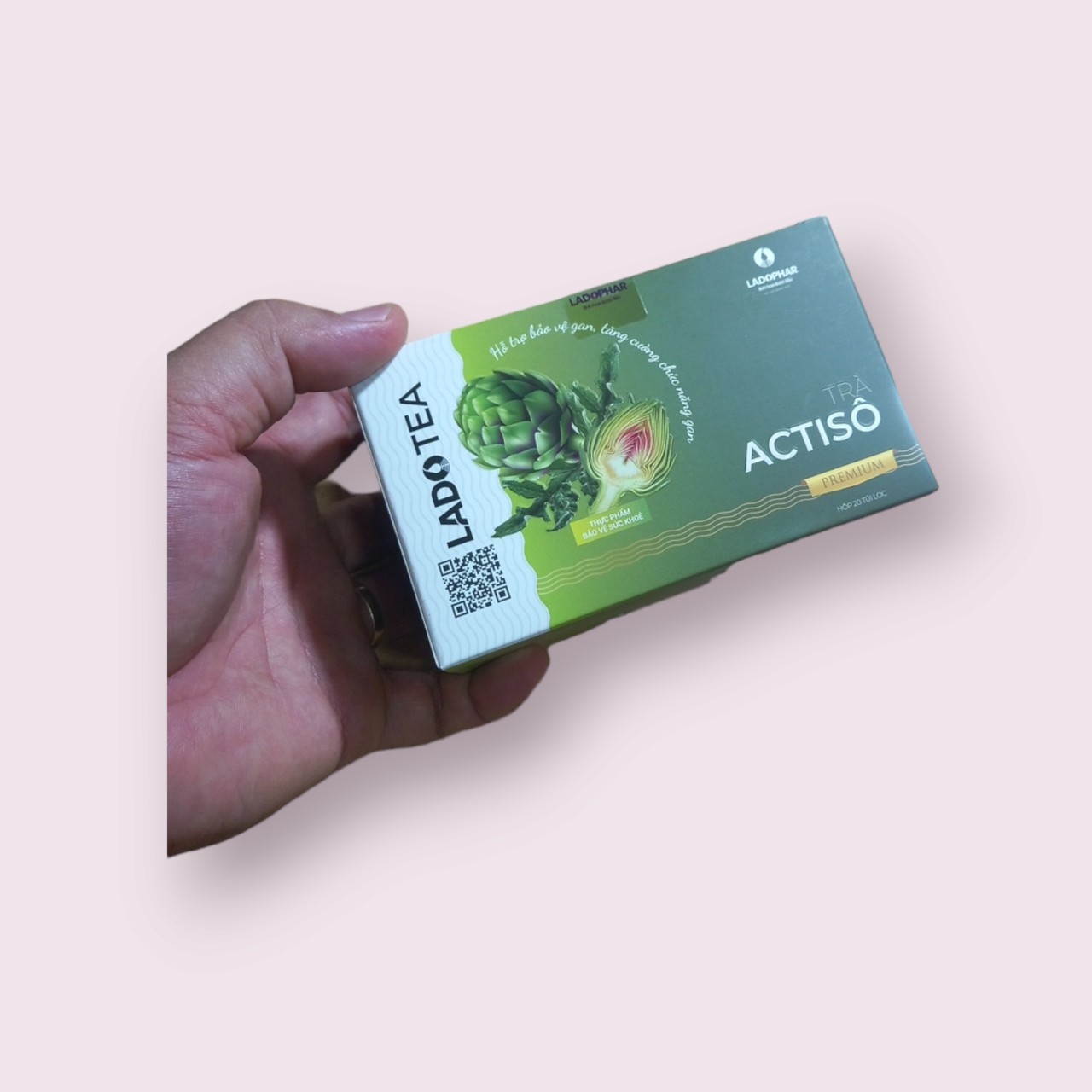Trà Atiso Premium Ladophar Hộp 20 túi lọc Hỗ trợ mát gan, tăng tiết mật, lợi tiểu tặng 1 túi trà