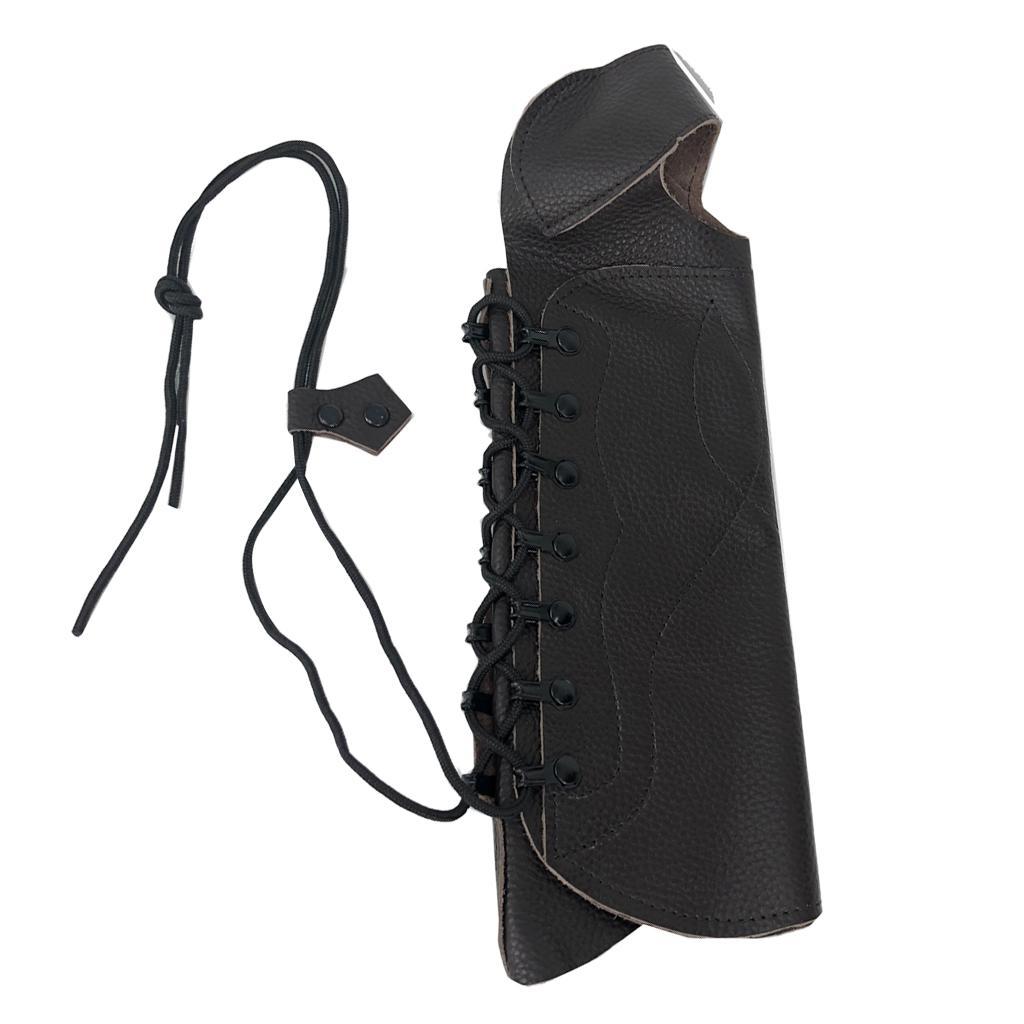 Black Archery Arm Guard Protect Gear With Straps