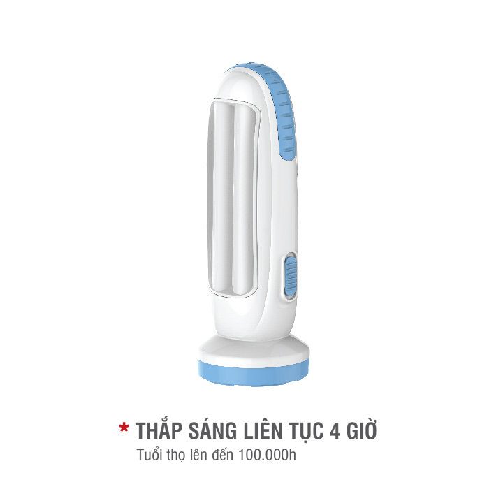 Đèn pin siêu sáng LED cầm tay Roman HRL2020/3W màu xanh nhã nhặn - Nhựa ABS siêu bền, chống va đập, an toàn - Tháp sáng liên tục 4 giờ