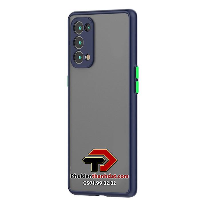Ốp lưng nhám viền màu chống sốc bảo vệ camera dành cho OPPO Reno5