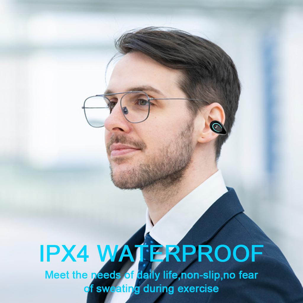 Single Wireless Earbud, Bluetooth 5.0 Earbuds Headphone, Ear Clip Headphones with Mic, Deep Bass, Touch Control, for Sport