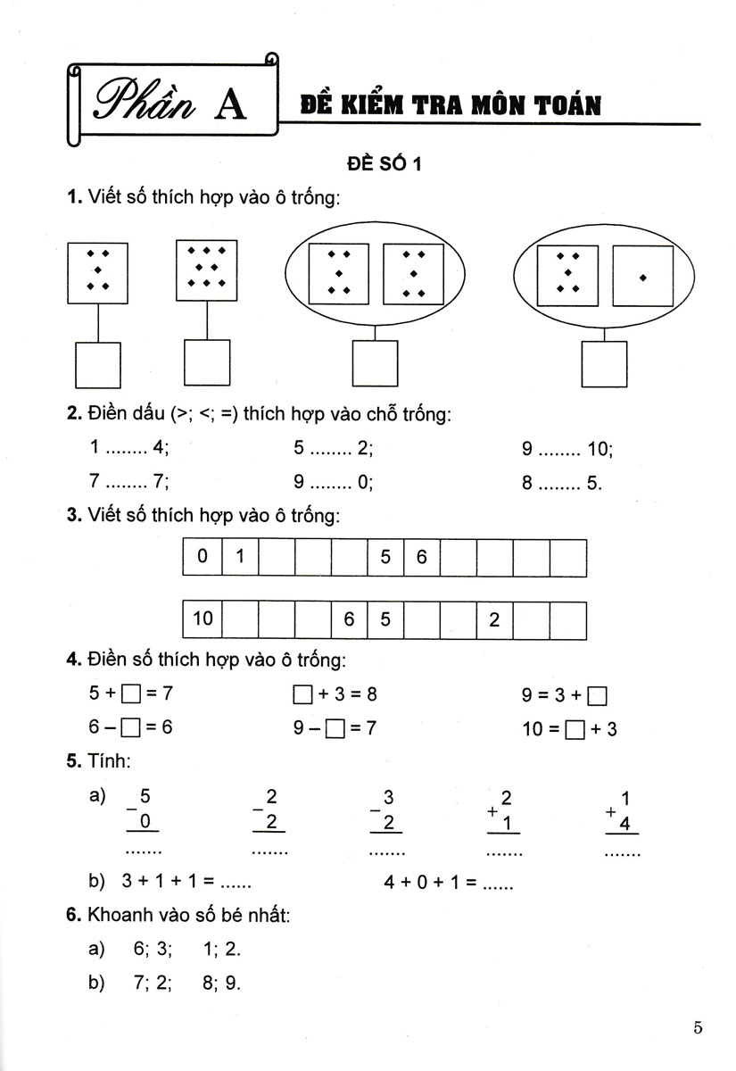 Bộ Đề Kiểm Tra Toán - Tiếng Việt Lớp 1 _HA