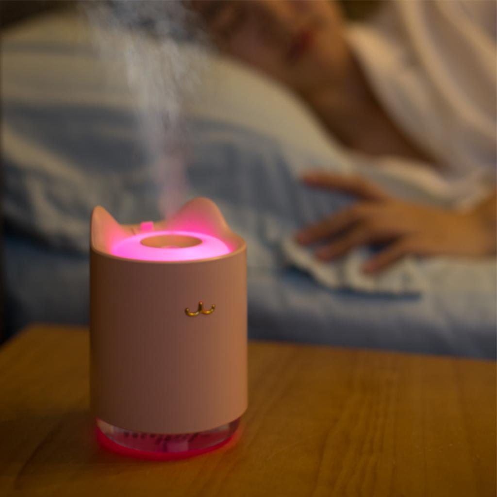 2x USB Portable Mini Humidifier, 320ml Mute Mist Humidifier, for Baby Bedroom Travel Office Home Desktop