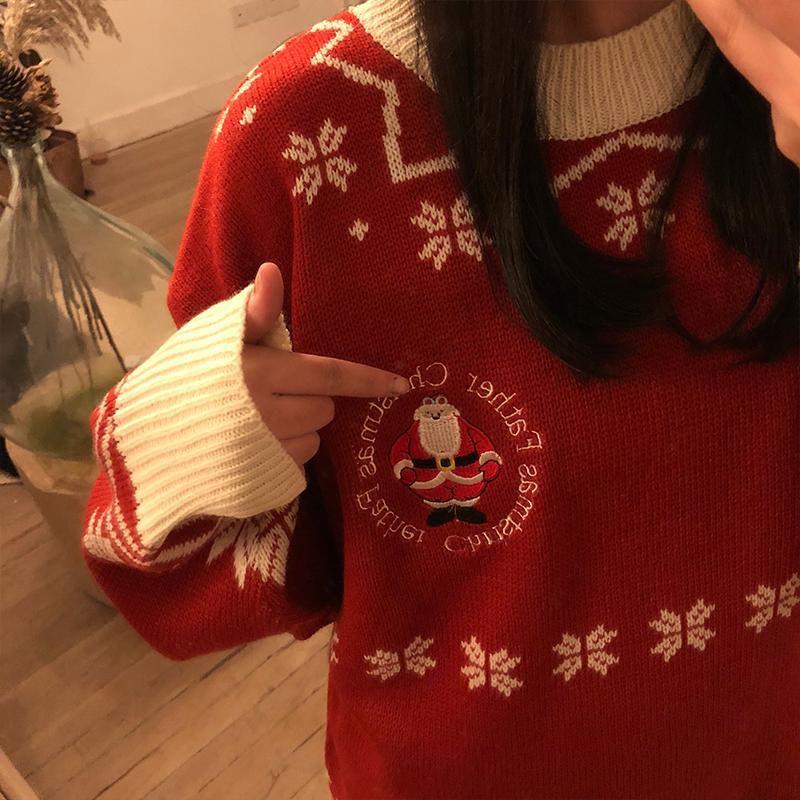 Áo len hoạ tiết giáng sinh merry christmas