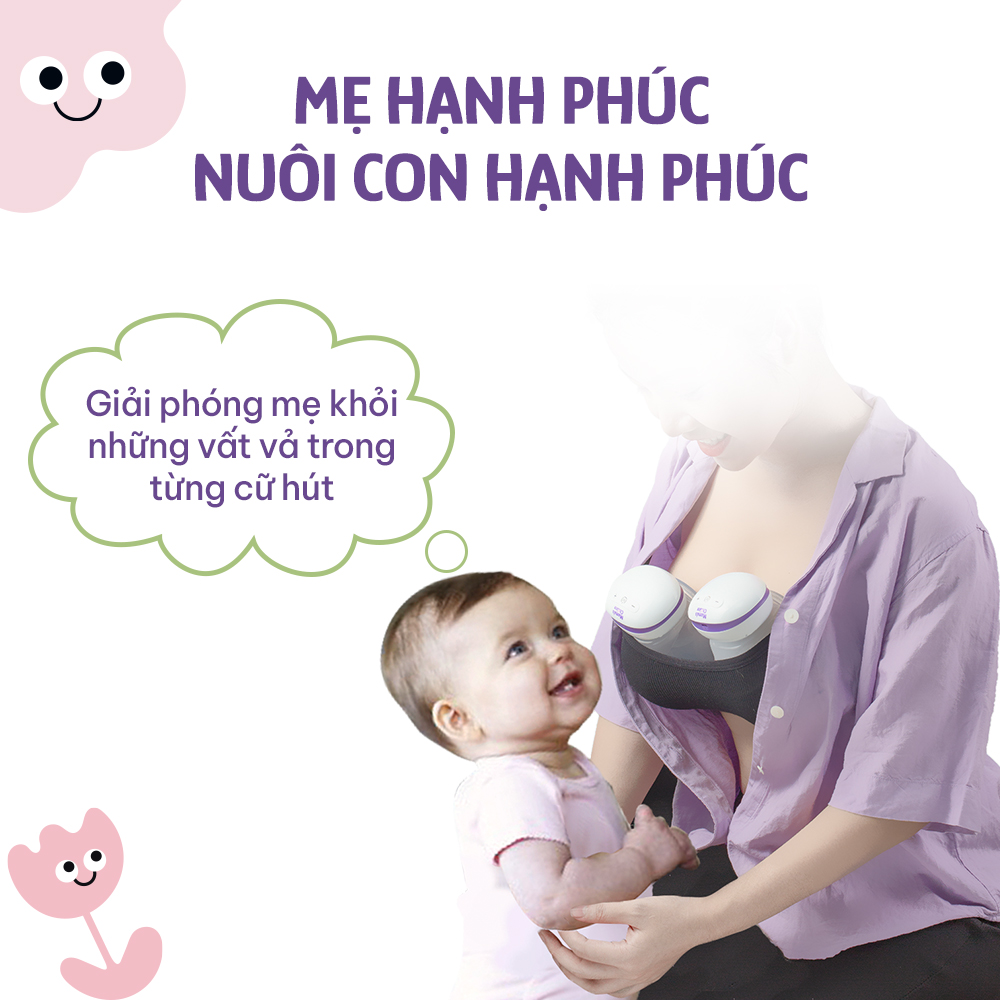 Combo Hút Sữa Tự Do, Máy Hút Sữa Không Dây và Áo Lót Ngực 3in1 Mama's Choice, Nuôi Con Thảnh Thơi Mẹ Tự Tin Dáng Xinh