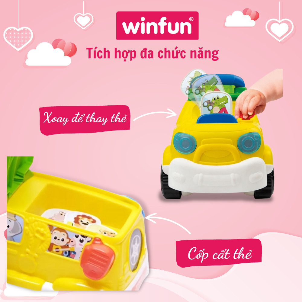 Xe tải chòi chân kiêm bộ sưu tập động vật hoang dã có nhạc Winfun 0864 - đồ chơi vận động và giáo dục sớm